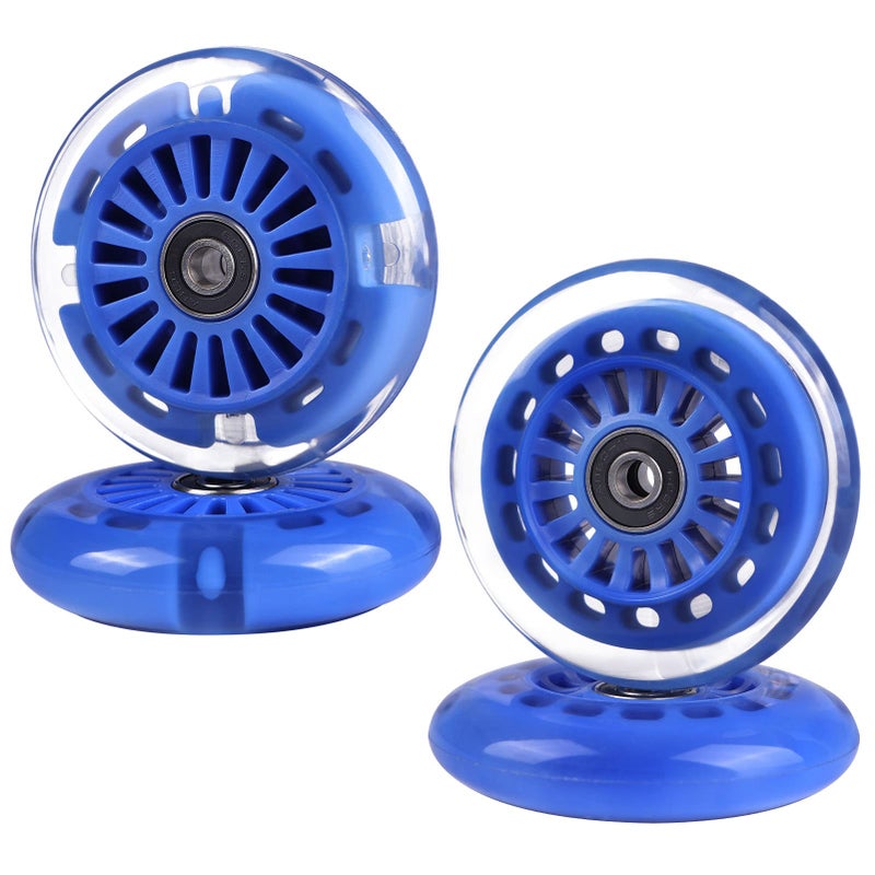 Gladeer 90mm Wiggle Car Polyurethane Replacement Wheels Set Upgrades for PlasmaCar Ride-on Toys Wiggle Car Replacement Wheels, 4-Pack (Blue) - Image 1